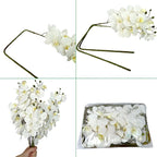 FagusHome 32" Artificial Phalaenopsis Flowers 6 Pcs Artificial Orchid Flowers Stem Plants for Home Décor (6Pcs)
