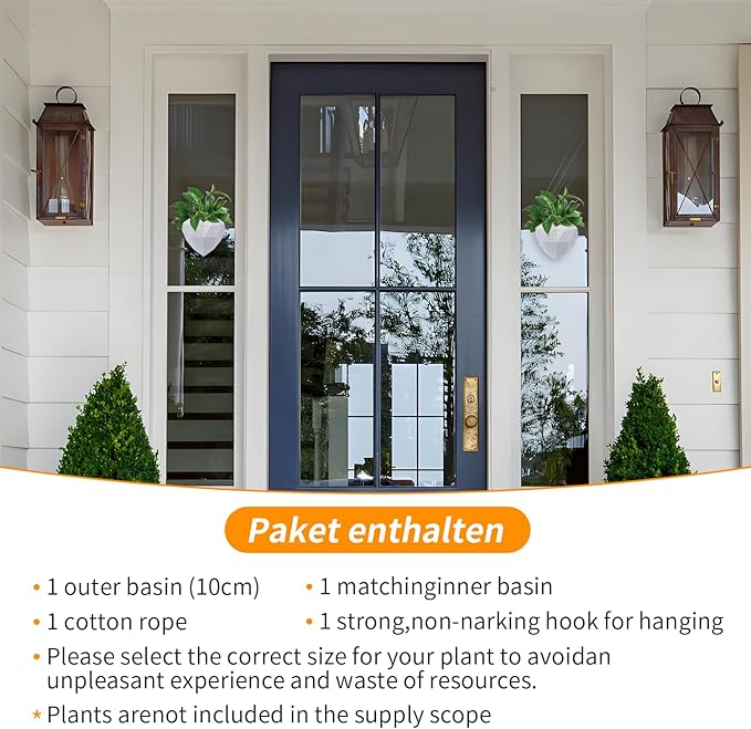 Heart Self Watering Planter | Indoor Wall Planters for Indoor Plants | Vertical Succulent Wall Planters | Create A Wall Garden Without Drilling (White)