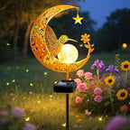 ZNYCYE Solar Garden Decor Outdoor Statue, Moon Fairy Garden Figurines with Hummingbird Design for Mom Women Grandma Solar Stake Lights for Patio, Yard, Lawn, Pathway (Warm White)
