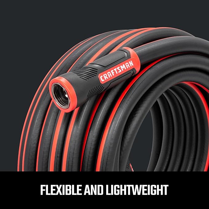 Craftsman Heavy Duty Professional Grade Black Garden Hose, 100 Feet x 5/8 Inch