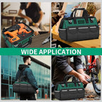 GrenPRO Tool Bag Organizer for Men, Wide Mouth Small Tool Bags,13.5 Inch Soft Handle Toolbox Organizer Storage, Large Zipper Electrician Tool Bag