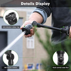 RESTMO Metal Watering Wand, Heavy Duty Garden Hose Wand with 180° Swivel Head, 16'' Hose Nozzle Sprayer with 7 Spray Patterns and Flow Control, for Water Hanging Baskets and Shrubs, Flash Black