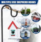 Bird Feeder Pole, 108" Shepherds Hooks for Outdoor with Anchor Base for Hanging Plants, 4/5 Inch Diameter Metal Shepherd Hook Hanger Stick for Hanging Bird Feeders, Wind Chimes