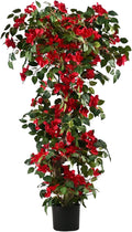 Artificial Bougainvillea Tree -5FT Faux Bougainvillea Tree with Realistic Flowers, Tall Fake Flower Tree for Indoor or Outdoor Decor, Silk Floral Plant for Living Room, Porch, Garden (Red)