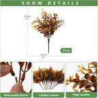 8pack Fall Fake Fern Plants Faux Boston Ferns UV Resistant Greenery for Outdoor Front Porch Artificial Ferns Stems for Indoor Home Porch Garden Window Box Autumn Decor