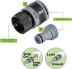 Melnor 65180AMZ 3 Piece Quick Connect Starter Set Connector Bundle, Product Adapter, Product End Connector, Black, Grey
