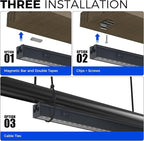 Barrina T5 Grow Lights for Indoor Plants, Full Spectrum Grow Light, 1ft LED Plant Light, Black Cover LED Grow Light Strips, 3 Mounting Modes, Magnetic Installation, Plug and Play, 5000K, 4 Packs