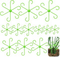 JJUNW 12 Pack Climbing Houseplant Stem Supports, Reusable Plastic Plant Stem Holders Hook Growth Accessories for Indoor Outdoor Plants (Green)