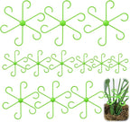 JJUNW 12 Pack Climbing Houseplant Stem Supports, Reusable Plastic Plant Stem Holders Hook Growth Accessories for Indoor Outdoor Plants (Green)