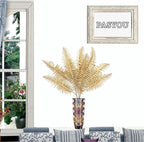 PASYOU Artificial Plants Christmas Decor, Gold Fake Flowers Shrubs Plastic Grass Leaves Indoor Outdoor Home Garden Party Hotel Verandah Wedding Event Faux DIY Decoration - 30 Inch Golden 2 Bunches