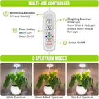 Grow Lights for Indoor Plants, Full Spectrum Halo Growing lamp with Detachable Base, Height Adjustable, 3 Colors, 10 Dimming, Automatic Timer, Plant Light for Small Plants Growing, 2-Pack
