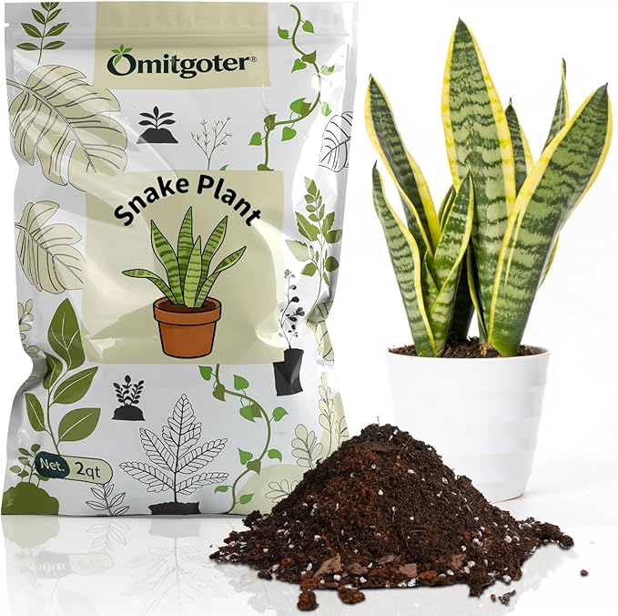 Organic Snake Plant Potting Soil 10qt- Well-Draining Nutrient-Rich Mix for Healthy Roots & Faster Growth, Natural Soil for Sansevieria Plants