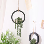 Boho Wall Decor, 2Pcs Fake Hanging Plants Artificial Succulents, Indoor Hanging Planter Greenery Decor, Perfect for Bathroom Living Room Bedroom Office Washroom, Faux Succulent Wall Floating Plants