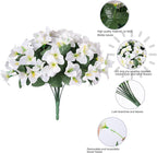 Ivydale Bougainvillea Artificial Flowers for Outdoors Spring Decor, 4 Bundles White Fake Outside Flowers Silk UV Resistant Realistic Faux Plants for Outdoor Planters Porch Patio Window Garden