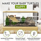 Okkbi Turtle Aquarium Kit Series - New - Aquatic Turtle Tank with Filter and Light + Basking Platform, Perfect Starter Kit for Baby & Juvenile Turtles