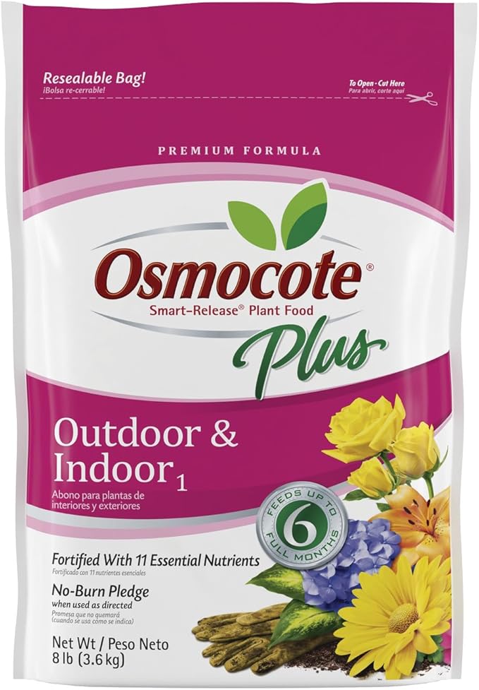 Osmocote Smart-Release Plant Food Plus Outdoor & Indoor1 - Granular, Continuous Release Plant Fertilizer with 11 Essential Nutrients, 8 lbs.