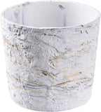 Ekirlin 7 Inch Natural Ore Textures Plant Pot, Resin Outdoor Planters with Drainage Hole, Removable Rubber Stopper and Non-Slip Soft Pad,Weatherproof Decorative Pot for Indoor/Garden Plants