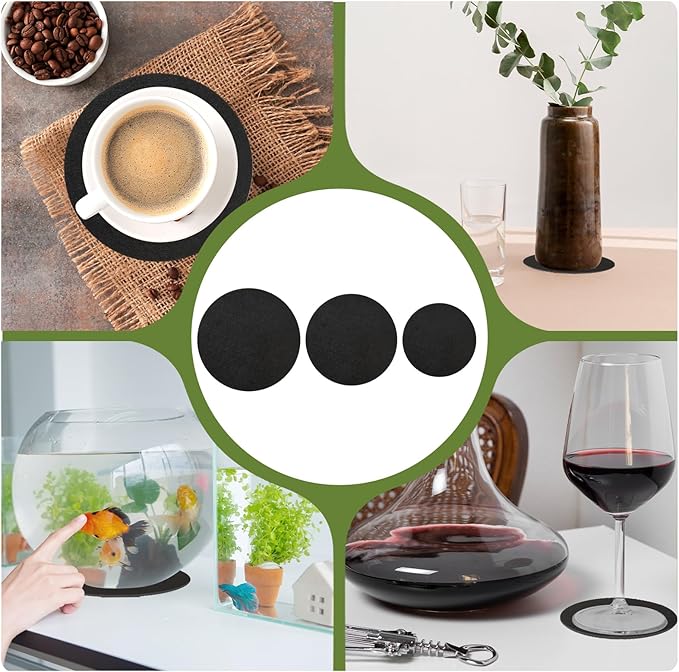Plant Saucers for Indoors, 6PCS Round Felt Plant Mat Reversible Fabric Coaster Mat Absorbent Waterproof Plant Pot Saucers for Gardening, Indoor and Outdoor Pots, DIY Craft Supplies(4”, 6”, 8”)