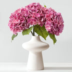 ZYTUYO 3 PCS Magenta Hydrangea Real Touch Artificial Flowers 21'' Latex Large Hydrangea with Long Stems for Wedding Table Centerpieces Indoor Kitchen Spring Home Decor Outdoor Porch