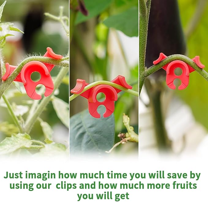 XINHUIDALSQ 60 PCS Low-Pressure Plant Training Clip, 90 Degrees Plant Stem Trainer, Plant Training Clips Plant Bud Bender, Gentle Plant Clips(Red)