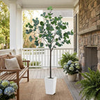 Aveyas 5ft Artificial Eucalyptus Tree for Home Decor, 5 Feet Large Faux Floor Plant Fake Silk Trees with Pot for Indoor Outdoor House Living Room Office (5 ft Tall Including Raised Pot)