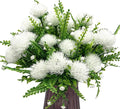 CATTREE Artificial Dandelion Plants, Plastic Flowers Shrubs Bushes Fake Grass Wedding Indoor Outdoor Home Garden Arrangements Party Decoration Planting Filler White 4 Pack