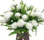CATTREE Artificial Dandelion Plants, Plastic Flowers Shrubs Bushes Fake Grass Wedding Indoor Outdoor Home Garden Arrangements Party Decoration Planting Filler White 4 Pack