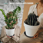 6 Pack Plant Saucer 12 14 16 18 20 22 Inch Plastic Plant Tray, Sturdy and Durable Flower Pot Container Accessories Plant Pot Saucers for Indoor and Outdoor (22 Inch, Black)