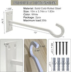 QIEGL 10inch Heavy Duty Plant Hangers Outdoor or Indoor Bird Feeder Hanger Shepherd Hooks 2pcs White Metal Wall Hook for Hanging Plant Bracket, Lantern, Flower Basket, Wind Chimes