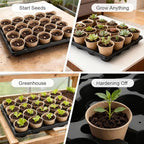 RooTrimmer 3.15 Inch Peat Pots 100 Pcs with 20 Cell Seedling Trays 5 Pcs, Biodegradable Seed Starter Pots with Drainage, Reusable Nursery Tray for Seed Starting Indoor Gardening Propagation Kit 5 Sets