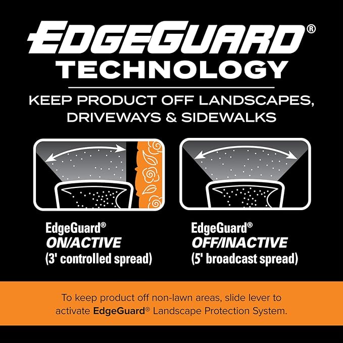 Scotts Turf Builder EdgeGuard Mini Broadcast Spreader - Spreader For Lawn Fertilizer, Weed & Insect Control, Grass Seed, and Ice Melt, Holds Up To 5,000 sq. ft. of Product