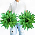 Artificial Agave Plants, Realistic UV Resistant Fake Aesthetic Plants for Outdoor Indoor, Home Decor for Garden, Porch, Doorway, Patio (2PCS, Green, Large)