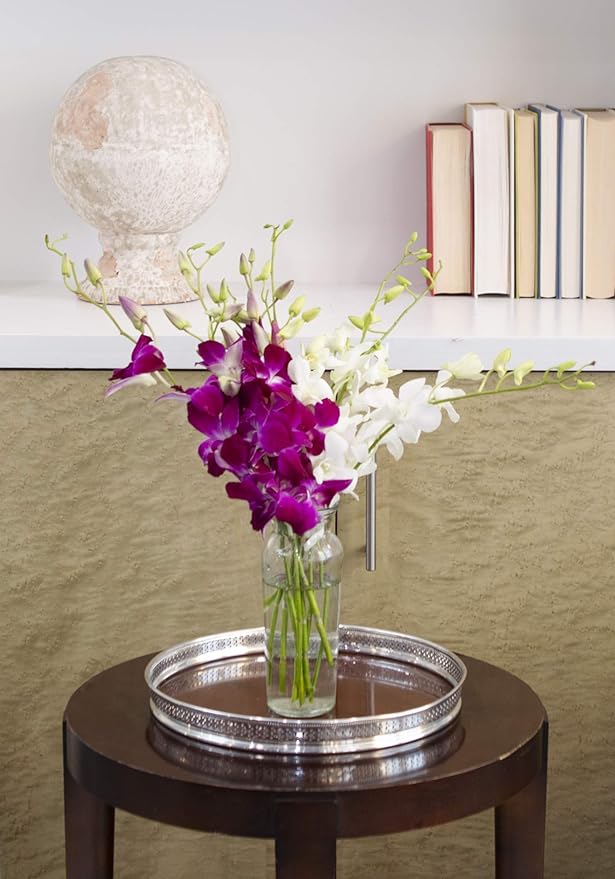 KaBloom PRIME NEXT DAY DELIVERY - Fall Collection - Exotic Opal Orchid Bouquet of Purple and White Orchids from Thailand|Gift for Birthday, Thank You, Valentine, Mother’s Day Fresh Flowers