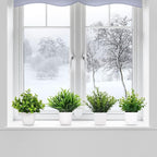 Yoratee 4 Pot Small Fake Plant Flowerpot Artificial Plastic Eucalyptus Plant Wheat Grass Shrub Plant Indoor Desk Coffee Table Bathroom Bedroom Home Decoration (4)