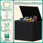 Devoko 40 Gallon Deck Box Outdoor Storage Box Waterproof for Patio, Large Outdoor Storage Bench Lockable for Outside (Black, 40 Gallon)