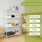 VyGrow Plant Stand, 4 Tier Plant Shelf for Indoor Outdoor, Heavy Duty Metal Tall Plant Stands Holder Rack for Living Room Balcony and Garden, White