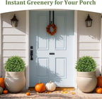 24" Artificial Outdoor Plants Set of 2 – UV Resistant Faux Cedar Topiary Trees, Realistic Fake Bushes and Shrubs for Front Porch, Patio, Outside Planters Decor