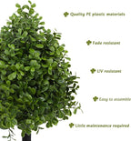 Bdor 22" Artificial Boxwood Topiary Ball Trees, Outdoor Artificial Plant Set of 2 with Ground Stakes, UV Resistant Simulated Evergreen Fake Shrub for Indoor/Outdoor Lawns, Garden Decor