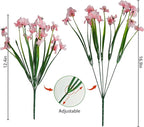 Uieke 16 Bundles Outdoor Artificial Flowers UV Resistant Fake Flowers No Fade Faux Plastic Plants for Garden Porch Window Box Home Outside Hanging Planter Spring Summer Décor (White)