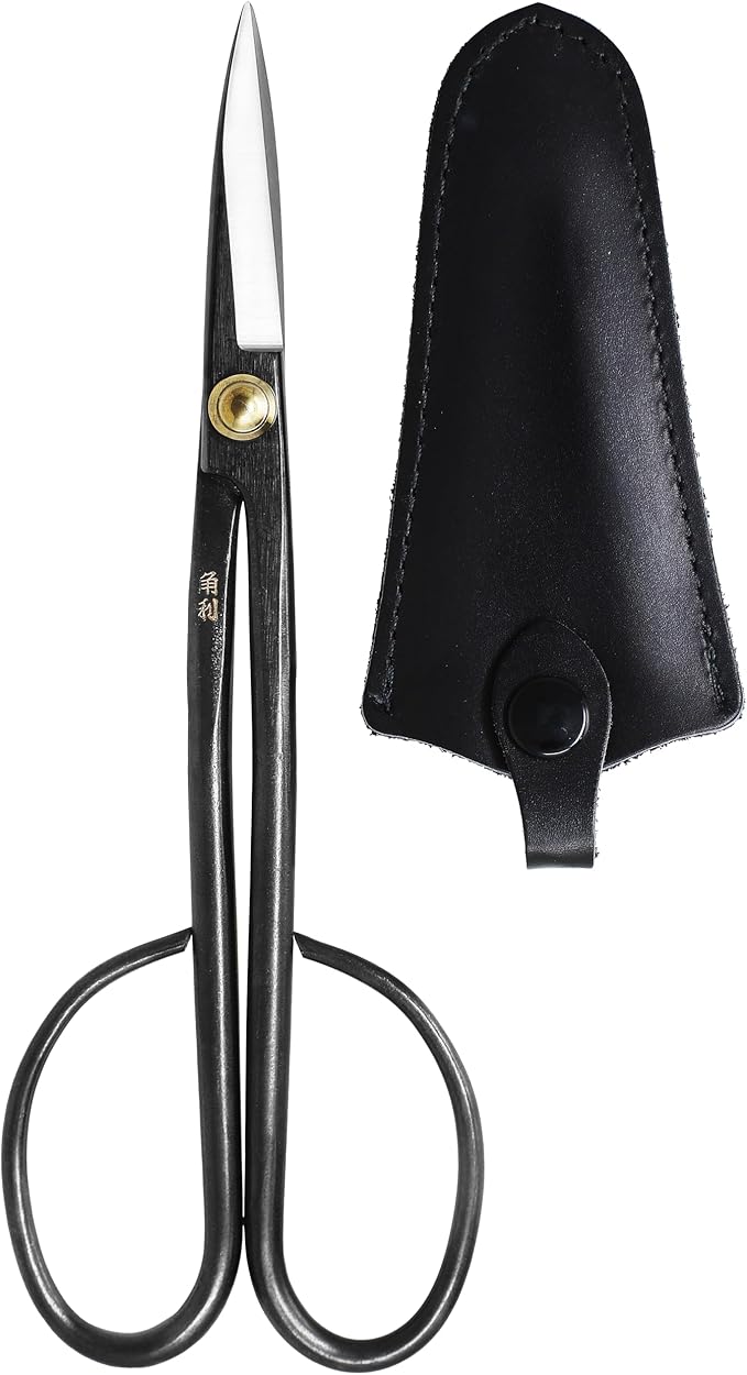 KAKURI Bonsai Twig Shears Made in Japan 8", Japanese Carbon Steel Blade, Precision Bonsai Scissors for Fine Pruning and Trimming