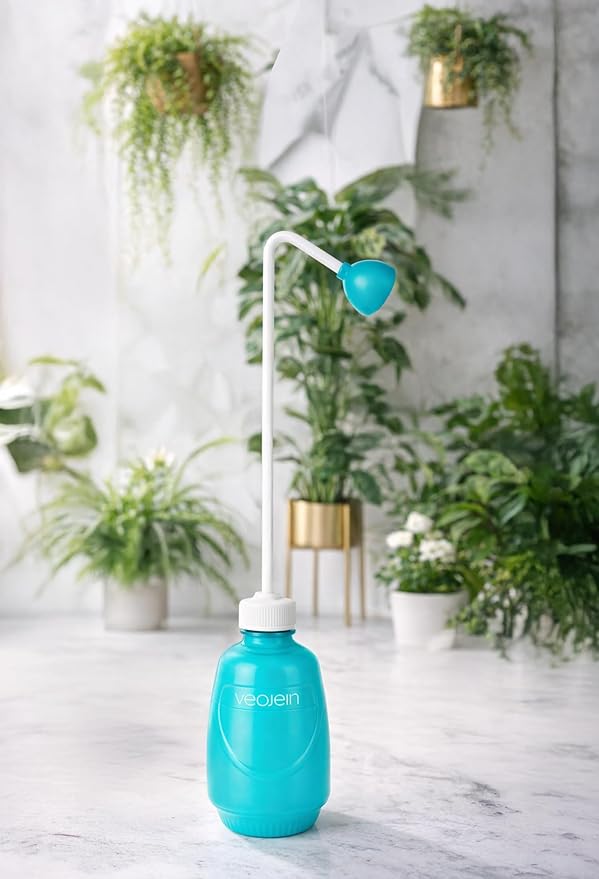 VEOJEIN Plant Watering Squeeze Bottle [16,2", Pack of 2], Long Spout Watering Can for Hanging Plants, Original Extended Design for Hard-to-Reach Plants Indoor & Outdoor Watering, 15 oz (Teal)