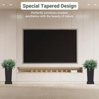 Metal Tall Planters 18 inch Set of 2, Durable Taper Planter with Drainage Holes & Rust-Proof Coating & Trays for Outdoor Indoor Garden Patio Front Door (Black)