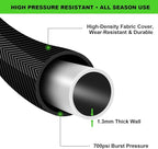 25ft Garden Hose Lightweight Flexible Water Hose, Abrasion Resistant, Kink Free, Durable Sturdy Hoses 2025 Up Graded Thicken Waterhose 700 PSI for Outdoor, RV, Marine, Convenient Storage, 3/4GHT