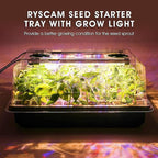 Seed Starter Tray with Grow Light, 192-Cell Seed Starter Kit, Seedling Starter Trays with Humidity Domes, Automatic Timer, Adjustable Light Indoor Gardening Plant Germination Trays