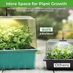 Seed Starter Tray with Grow Light, 6pcs Seed Starter Kits with Light and Adjustable Humidity Domes, Covers Height 3.9", Indoor Seedling Starter Plant Germination Trays (Green-Warm White)