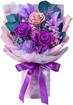 Eterfield Flowers for Delivery Prime, Mother's Day Forever Flowers Bouquet, Preserved Roses and Purple Flowers Birthday Gifts for Her Women Wife Mom Grandma Anniversary Valentines Day Christmas