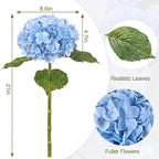 4Pcs Hydrangea Artificial Flowers Realistic Latex Texture for Spring Decoration Home Party Wedding Living Room Decoration 21''Blue