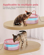 Pink Cat Water Fountain: Cat Fountain Super Silent Pet Water Fountain | 108oz/3.2L Water Fountains for Cats Indoor - Faucet Cat Fountain - Quiet Water Pump - Suitable for Cats and Dogs - BEMOONY