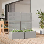 Casaphoria Metal Raised Garden Bed with Trellis, 59"x30"x12" Planter Box for Climbing Plants, Vegetables & Vines, Features Drainage Holes and Privacy Screen (Black-Louvered)
