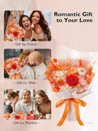 Eterfield Flowers for Delivery Prime, Mother's Day Forever Flowers Bouquet, Preserved Orange Roses Birthday Gifts for Her Women Wife Mom Grandma Anniversary Valentines Day Christmas